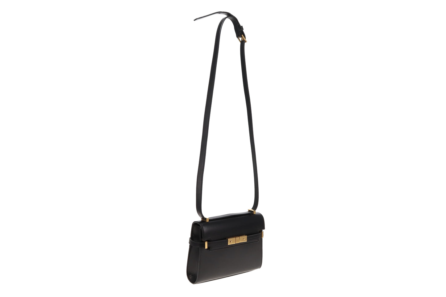 Saint Laurent Manhattan Mini Black Box Leather Shoulder Bag