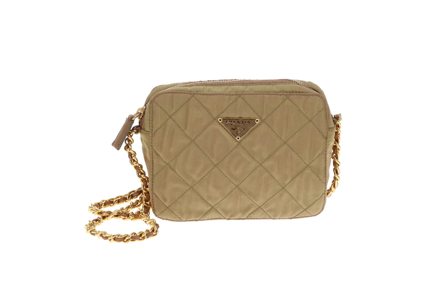 Prada Camera Bag Mini Gold Quilted Nylon