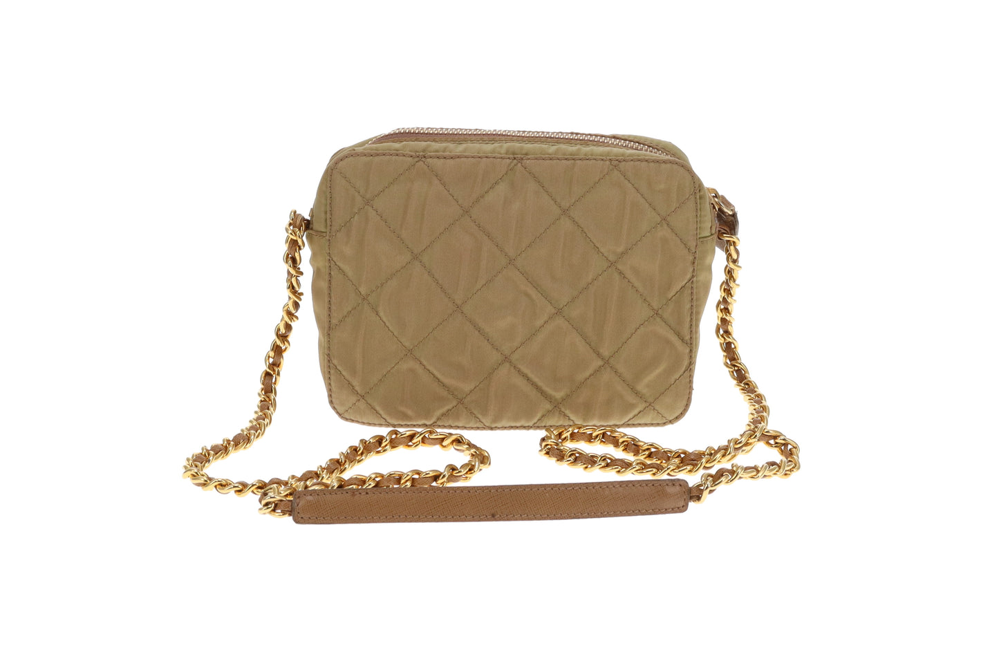 Prada Camera Bag Mini Gold Quilted Nylon