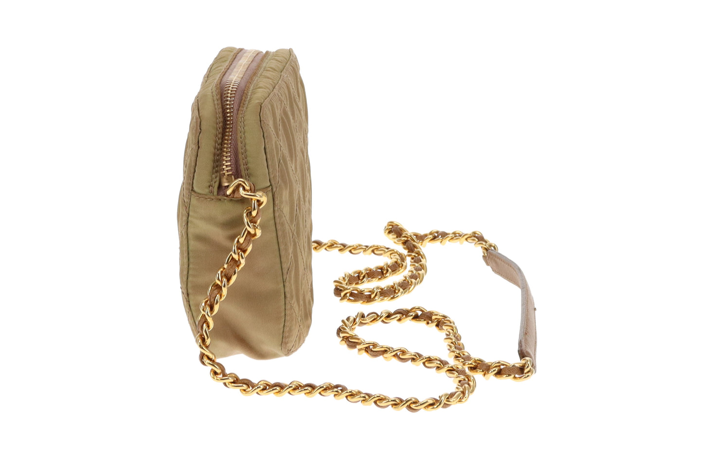 Prada Camera Bag Mini Gold Quilted Nylon