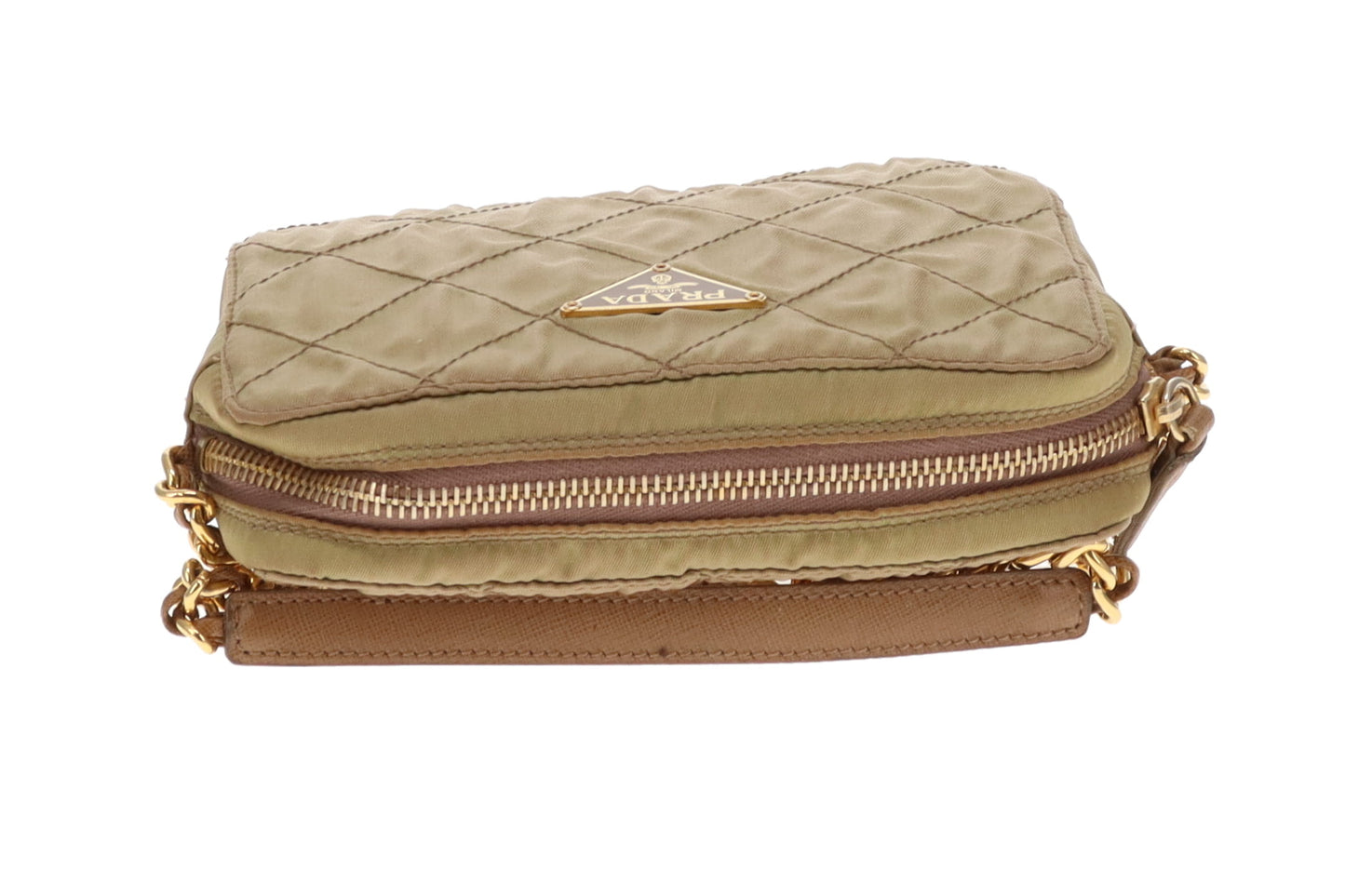 Prada Camera Bag Mini Gold Quilted Nylon