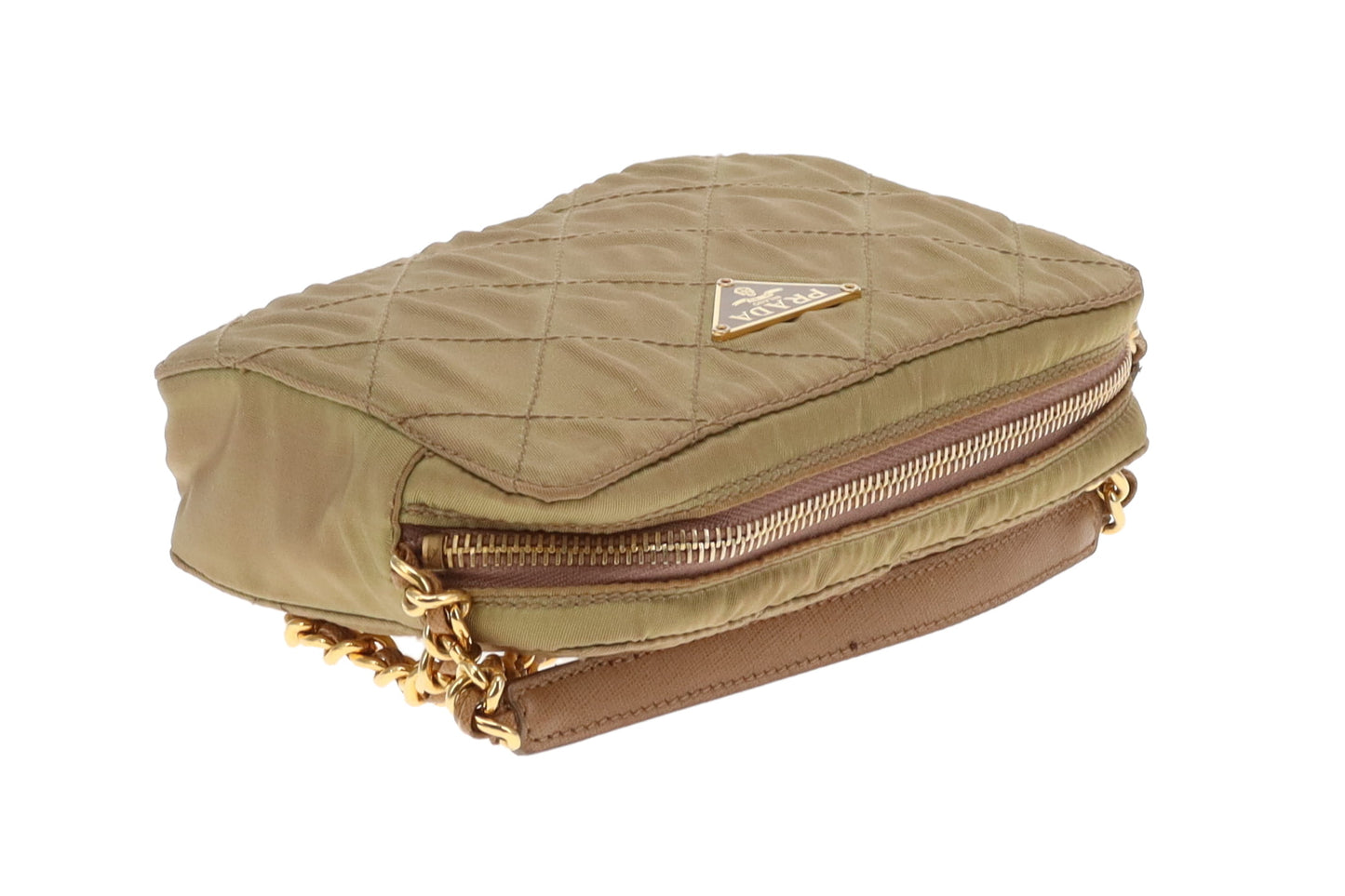 Prada Camera Bag Mini Gold Quilted Nylon