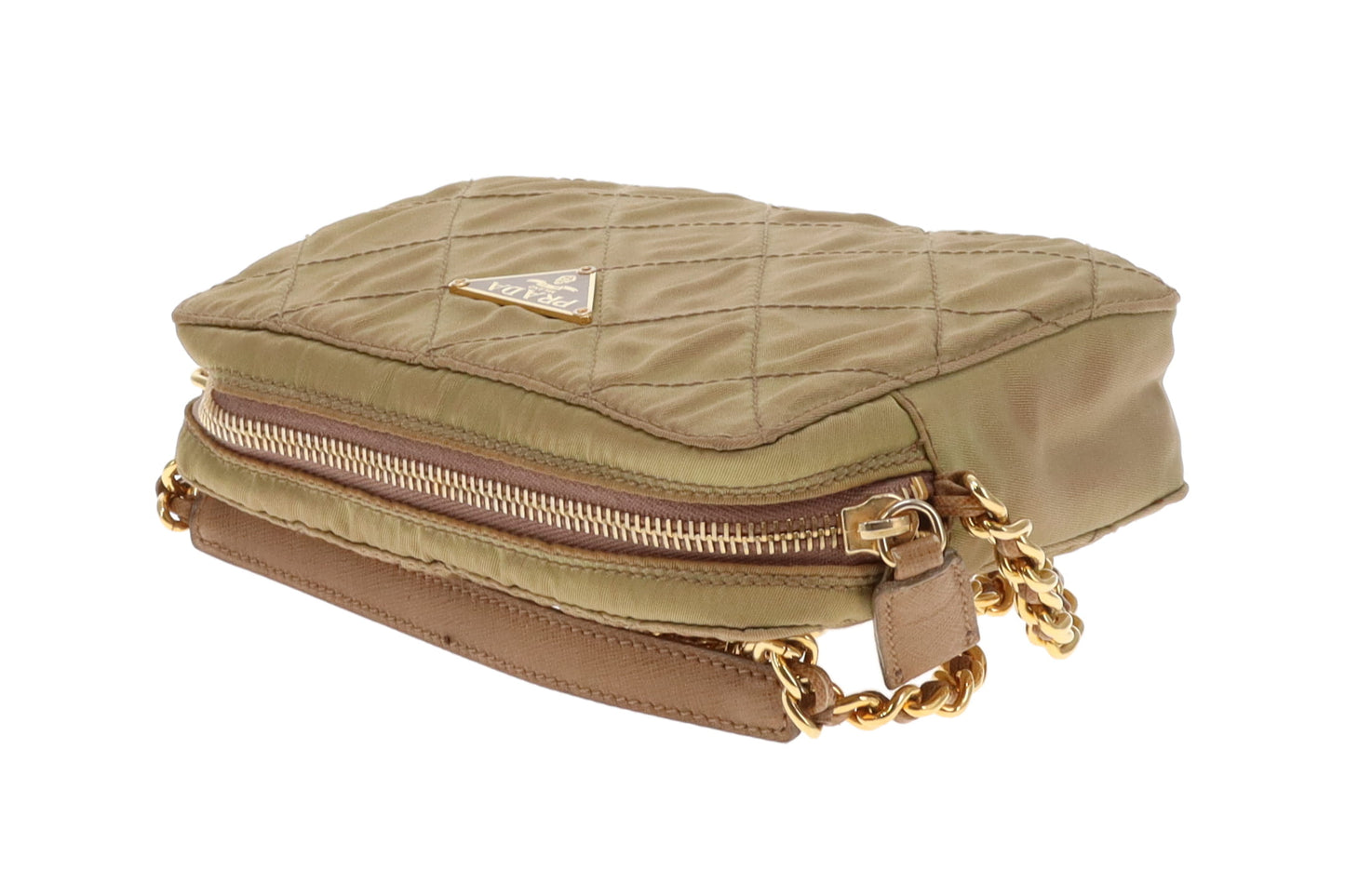 Prada Camera Bag Mini Gold Quilted Nylon