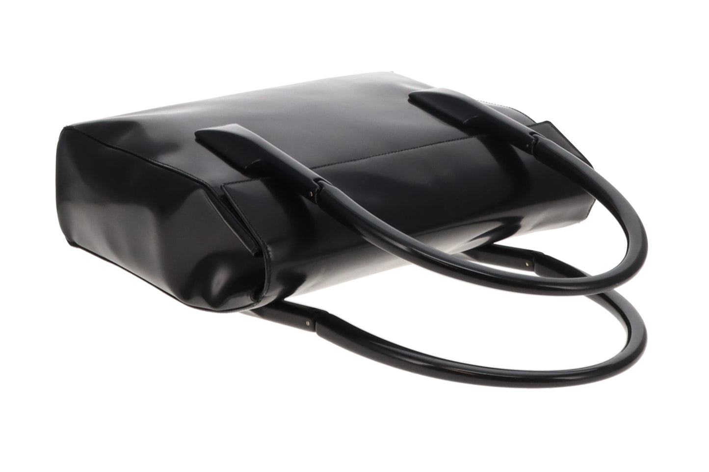 Prada Top Handle Bag Black Smooth Leather