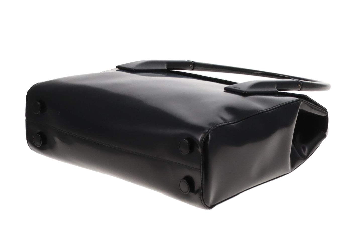 Prada Top Handle Bag Black Smooth Leather