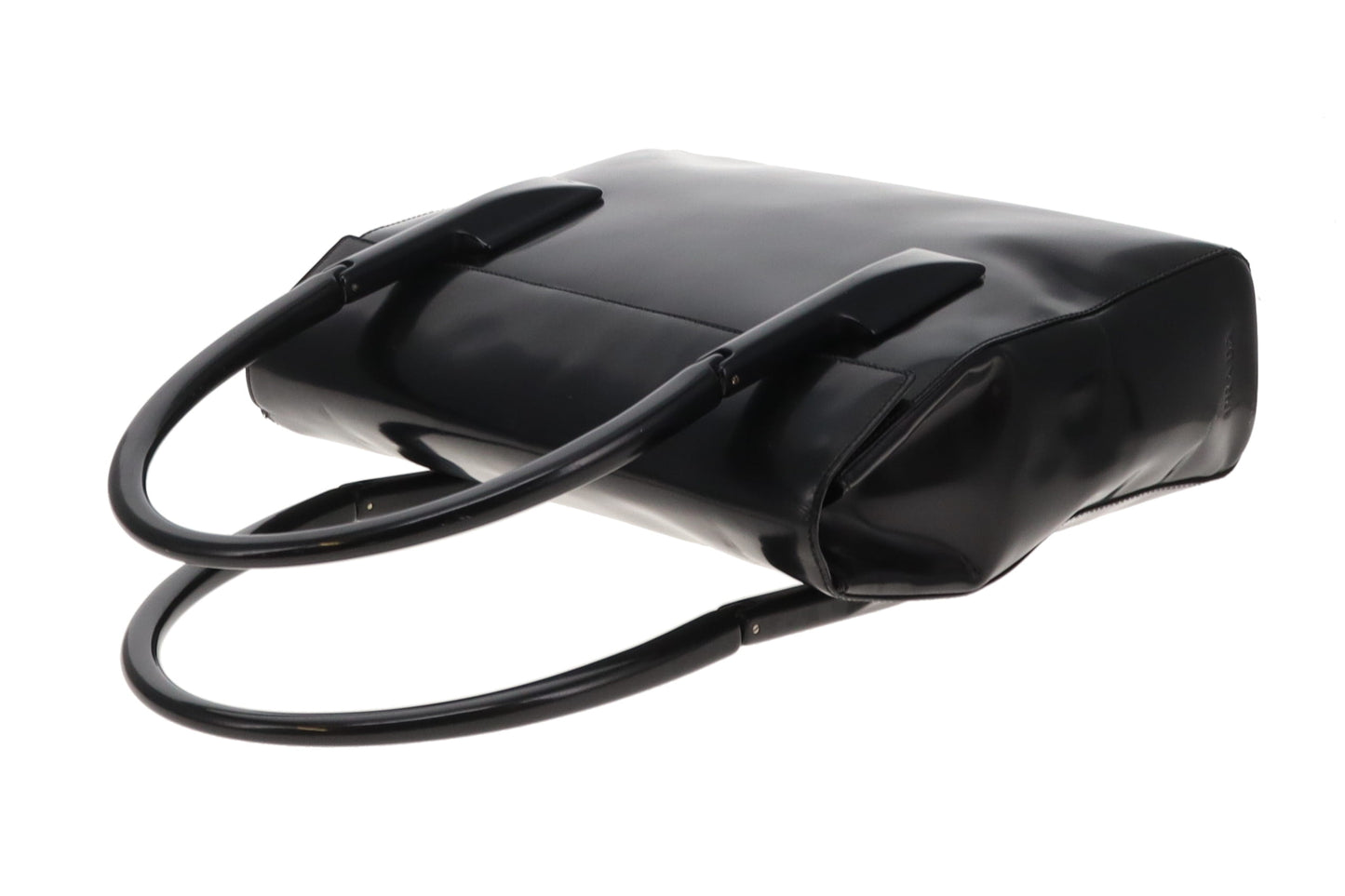 Prada Top Handle Bag Black Smooth Leather