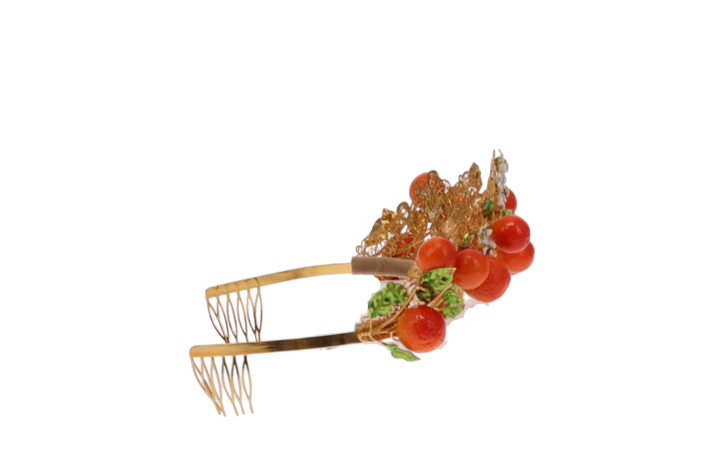 Dolce & Gabbana Crown Tiara Crystal Sicily Orange Rare Runway Piece