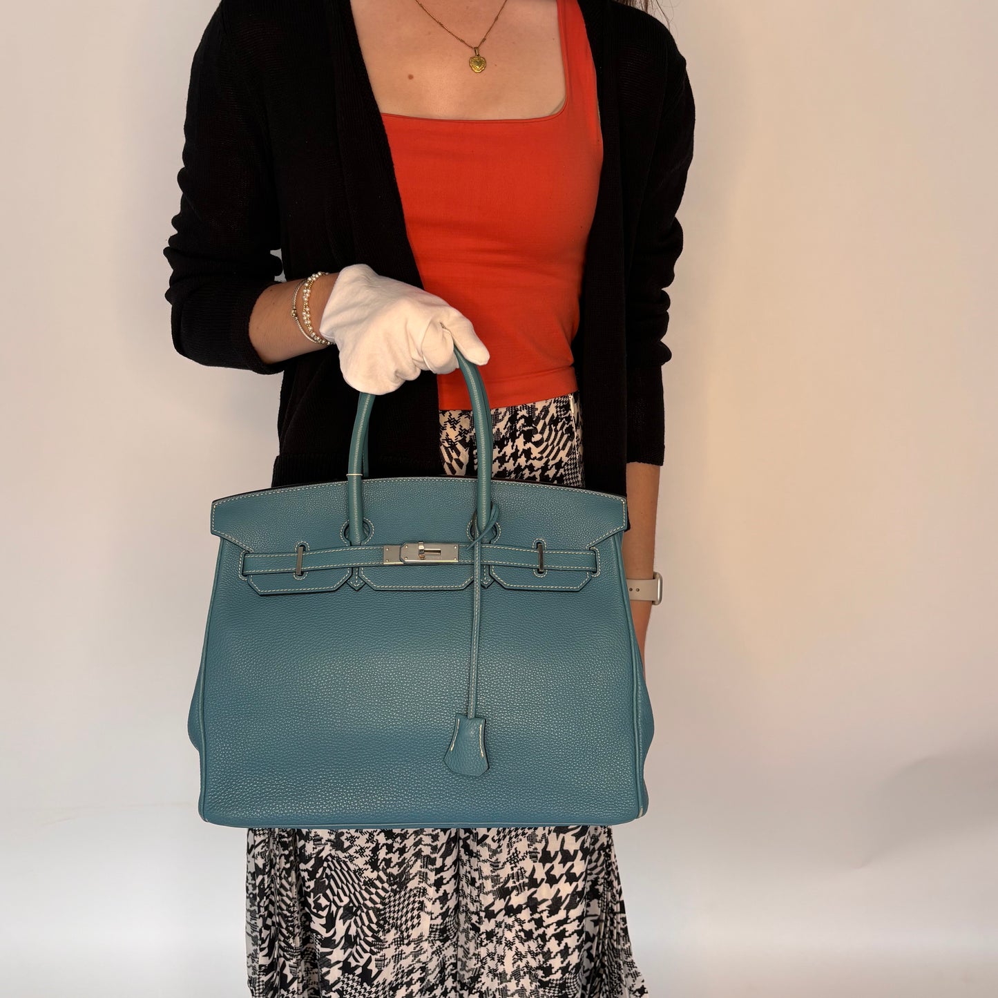 Hermès Birkin 35 Bleu Jean Togo avec attributs palladium 2003