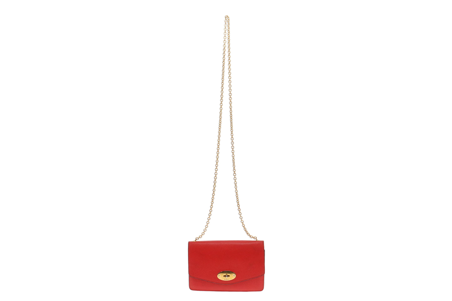 Mulberry Red Small Classic Grain Small Darley Chain Flap Bag