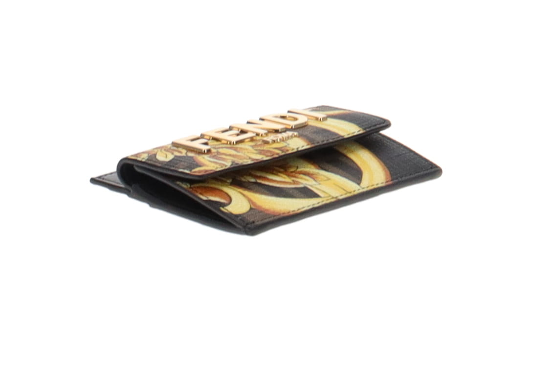 Fendi x Versace Leather and Glazed Canvas Fendace Cardholder