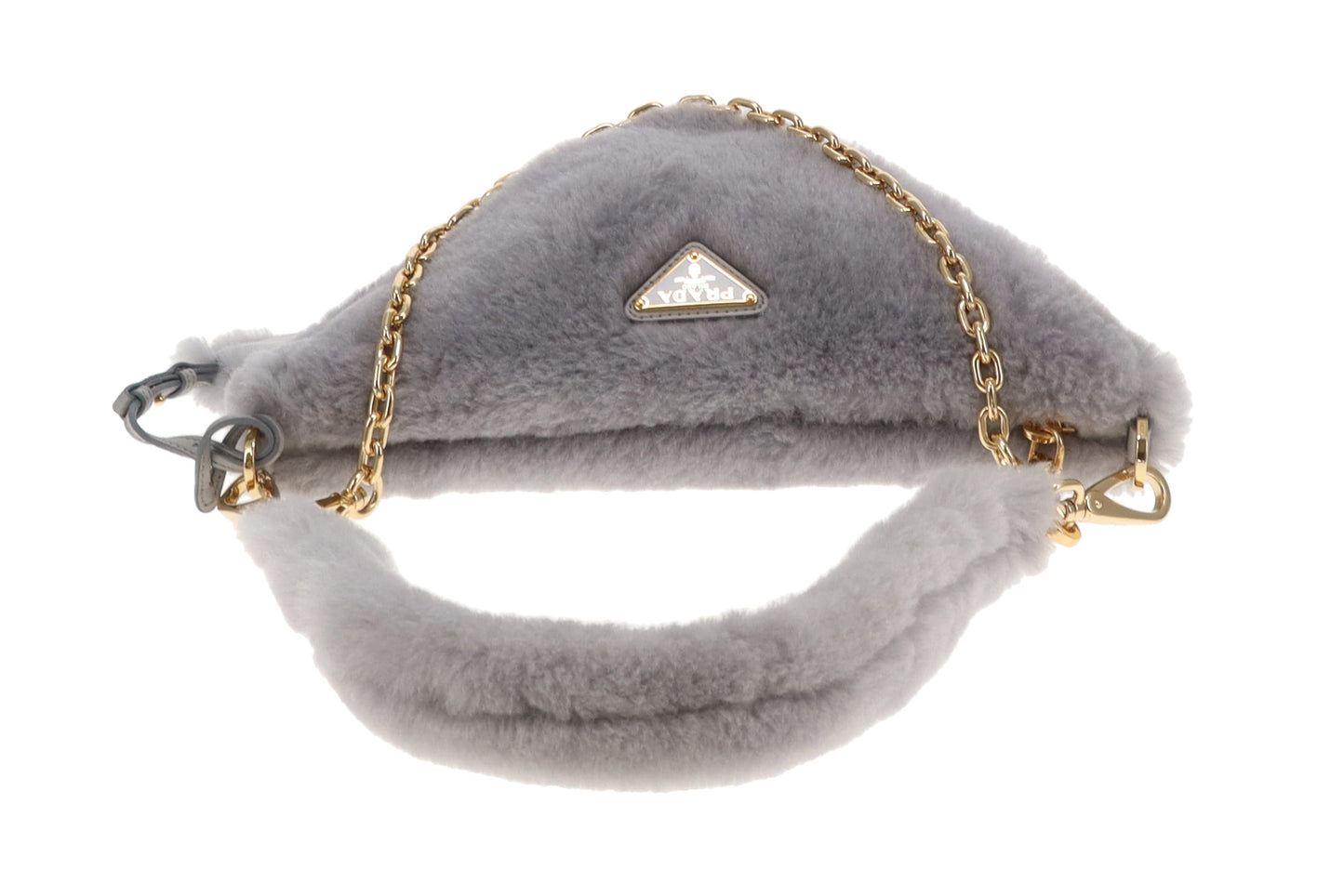 Prada Triangle Shearling Crossbody Bag