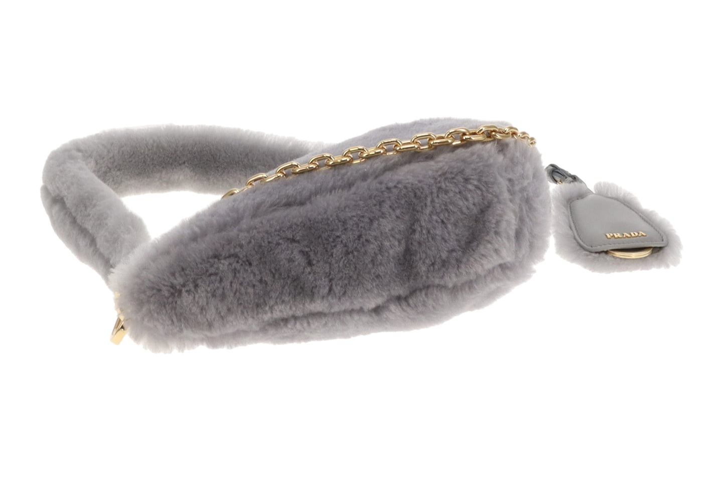 Prada Triangle Shearling Crossbody Bag