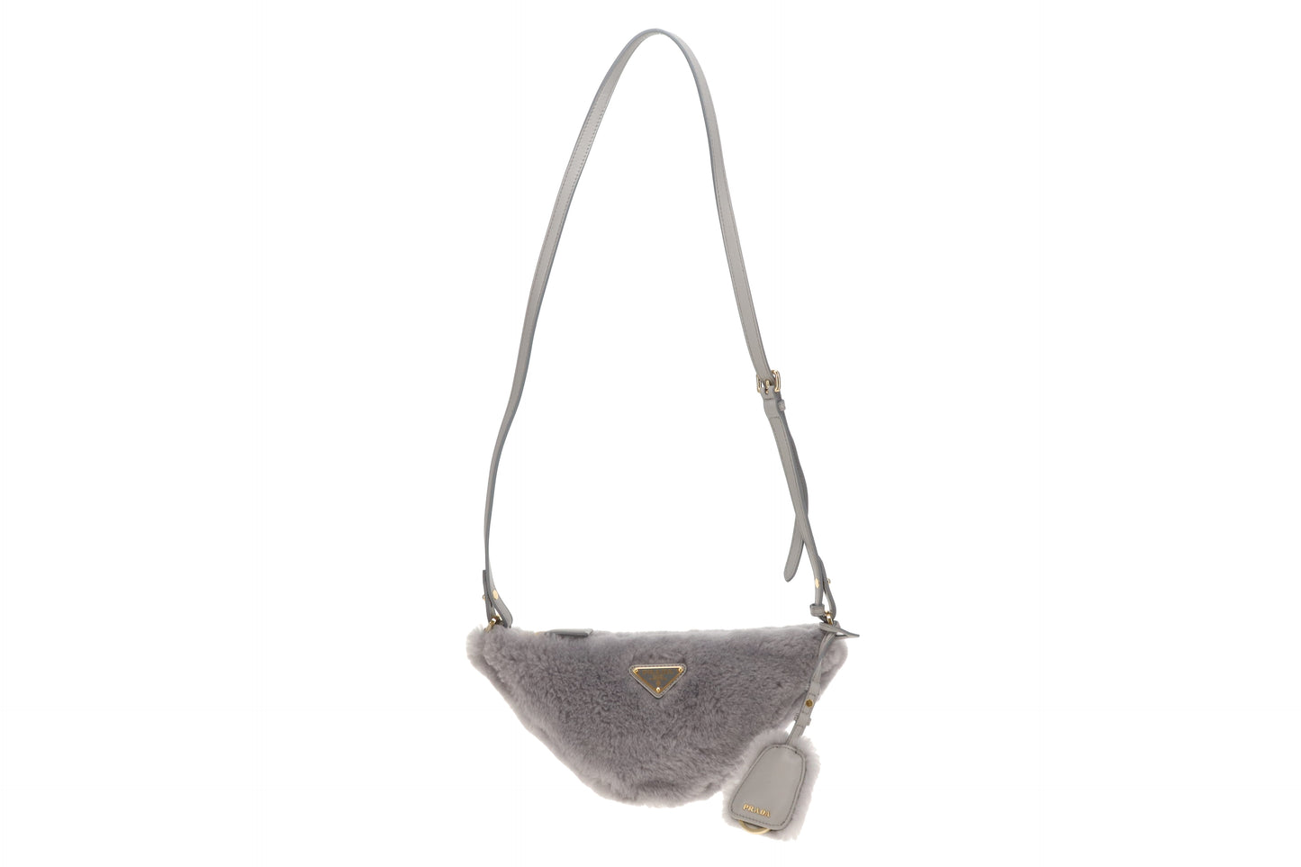 Prada Triangle Shearling Crossbody Bag