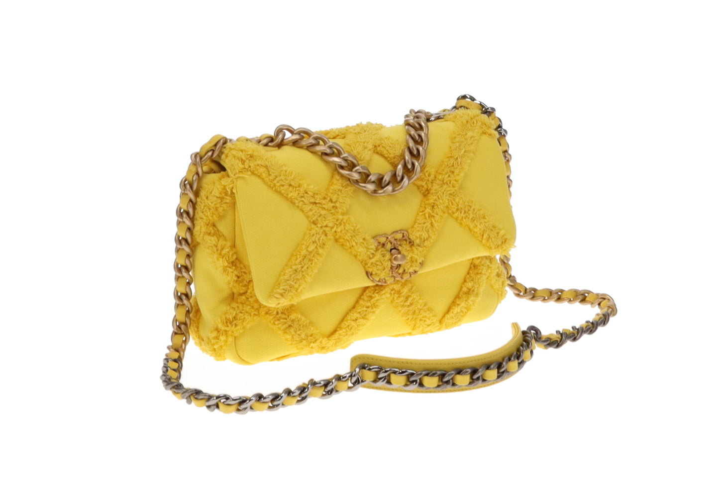 Chanel Yellow Tufted Detail Medium 19 Flap Bag 2020