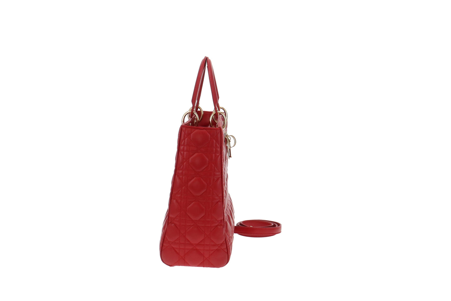 Dior Red Lambskin Large Lady Dior 2013