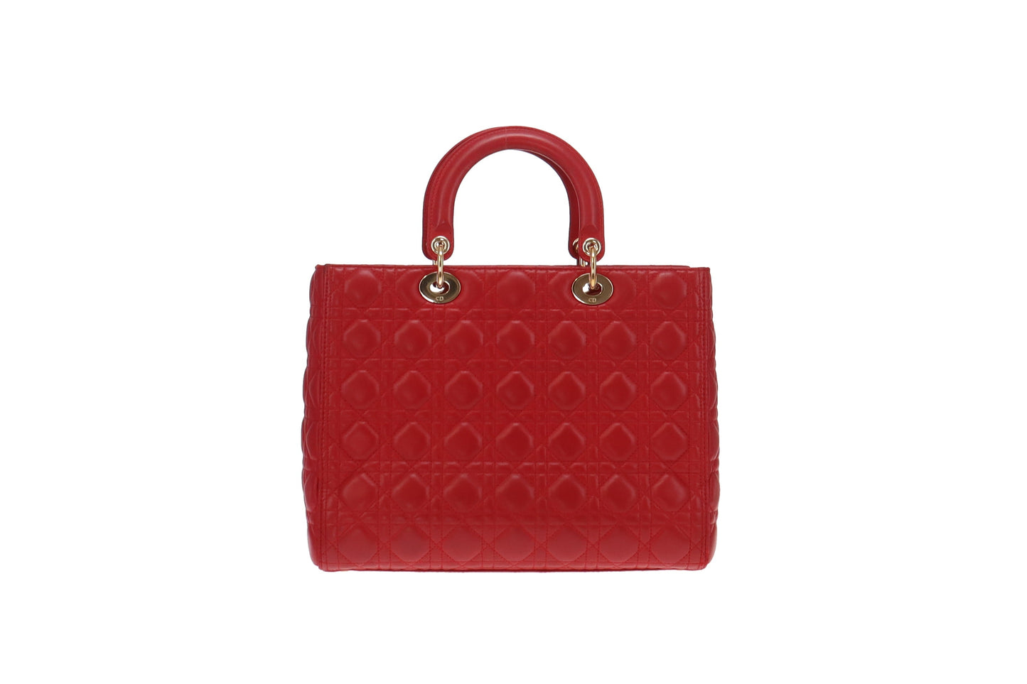 Dior Red Lambskin Large Lady Dior 2013