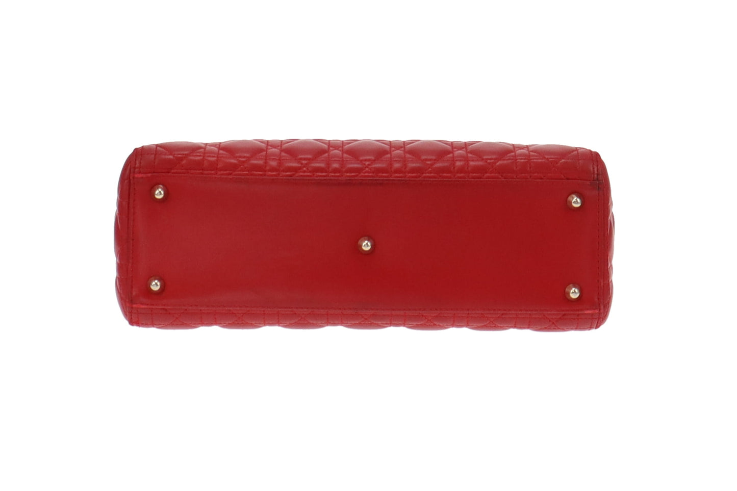 Dior Red Lambskin Large Lady Dior 2013