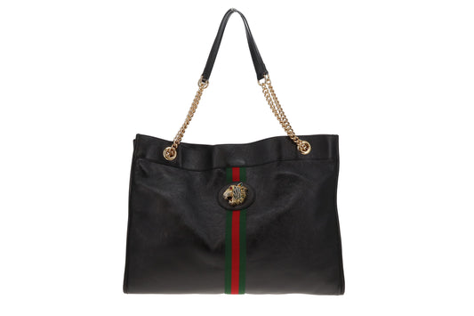 Gucci Rajah Tiger Head Black Tote