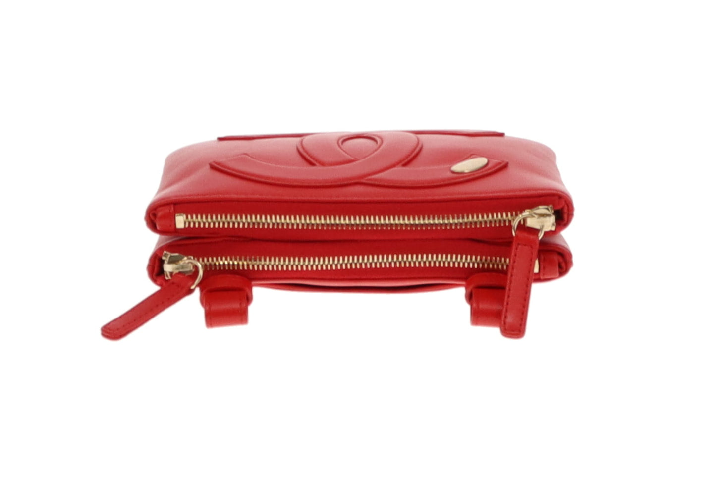 Chanel Red Lambskin CC Mania Belt Bag 2019