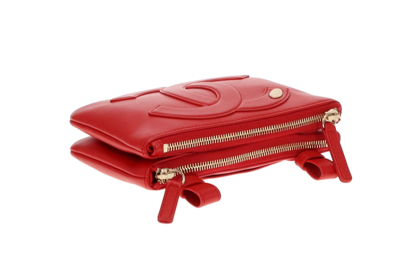 Chanel Red Lambskin CC Mania Belt Bag 2019