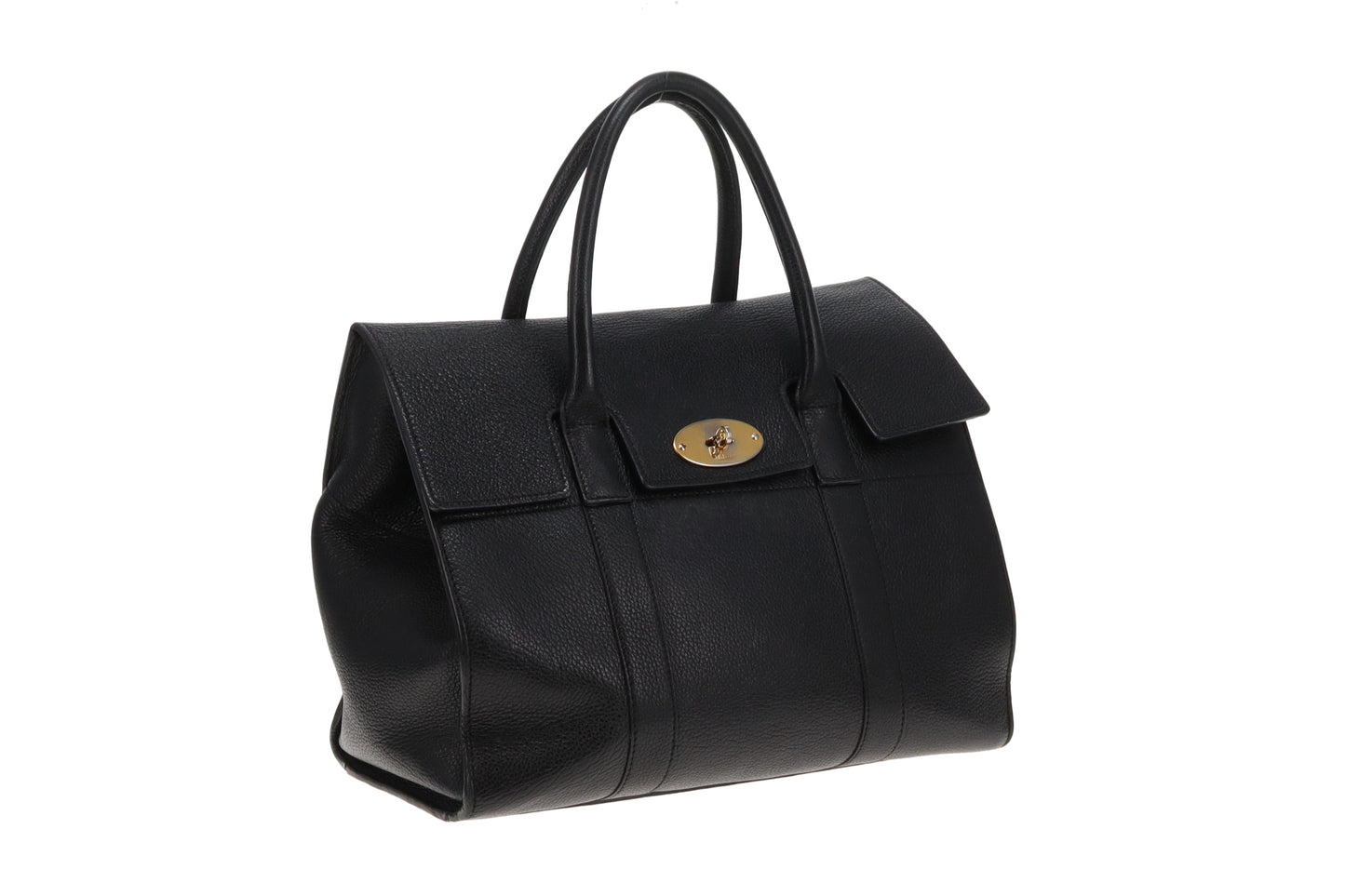Mulberry Bayswater Satchel With Strap Black Grained Leather GH