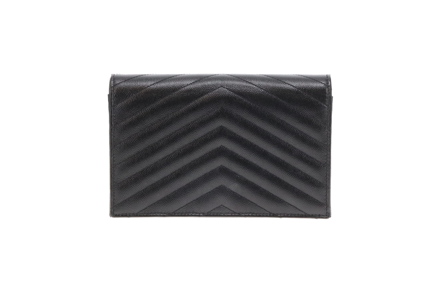 Saint Laurent Cassandre Chain Wallet All Black 2023