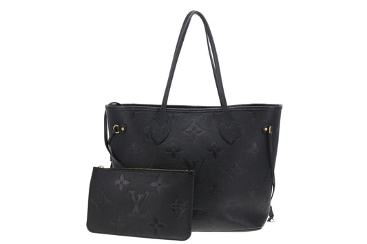 Louis Vuitton Neverfull MM with Pochette Black Empreinte Leather (NFID) 2