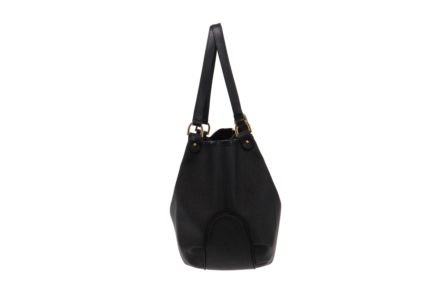 Fendi Dark Grey & Black Zucchino Canvas & Leather Tote