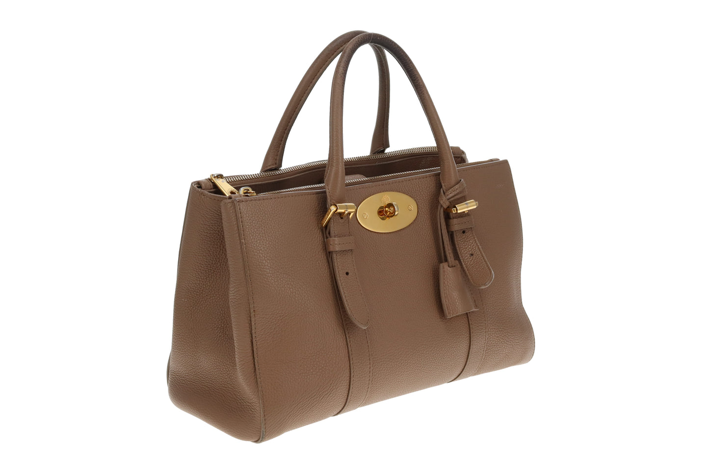 Mulberry Double Zip Bayswater Small Taupe GHW