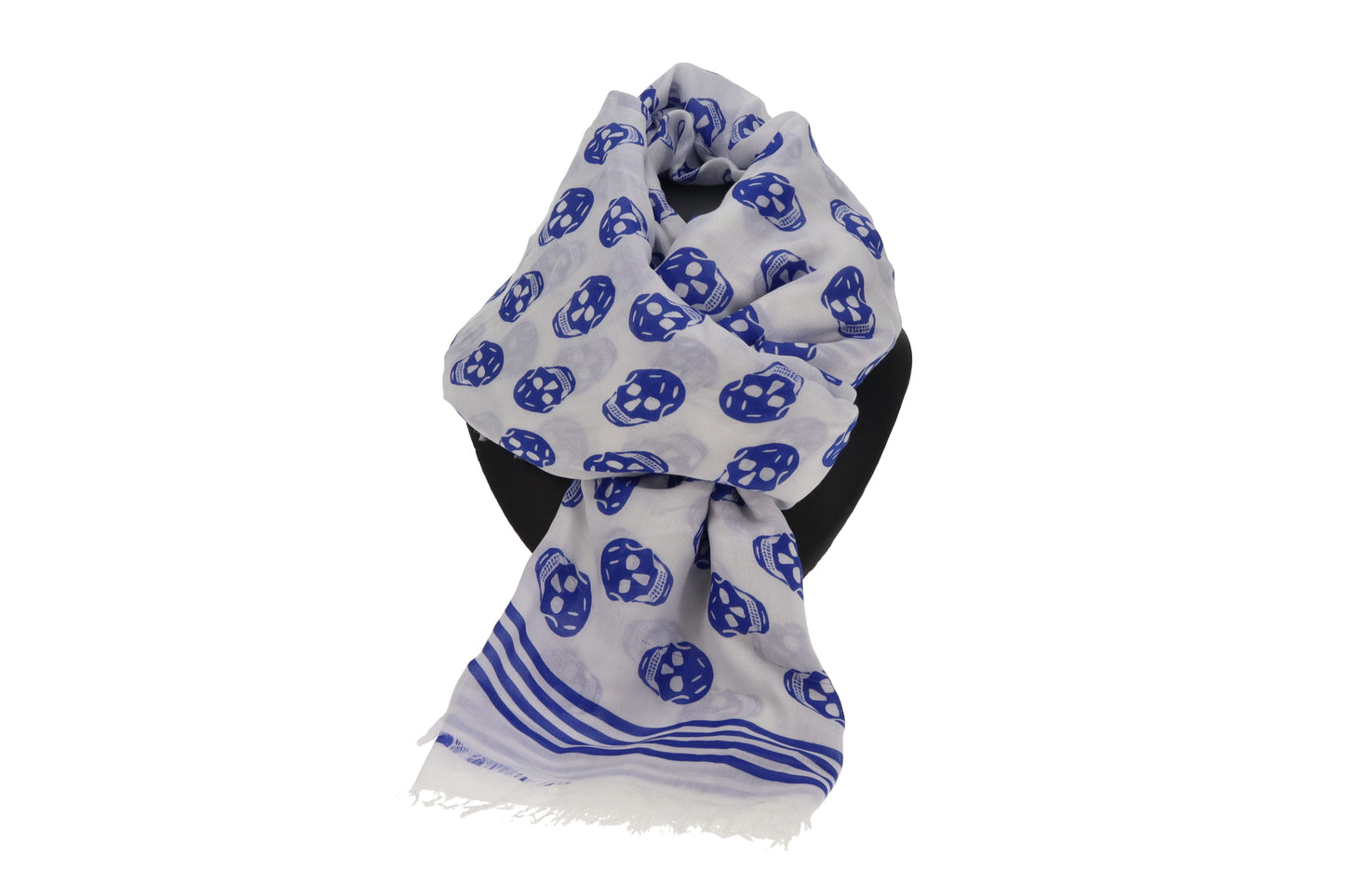 Alexander McQueen Skull Scarf Blue Modal 120cm x 140cm
