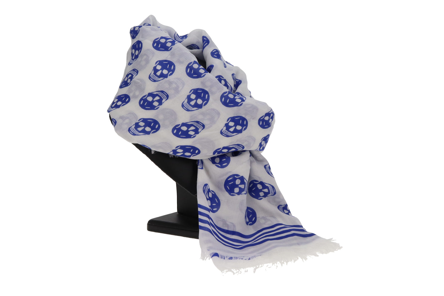 Alexander McQueen Skull Scarf Blue Modal 120cm x 140cm