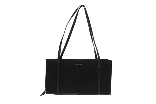 Prada Rectangle Vintage Black Nylon Shoulder Bag