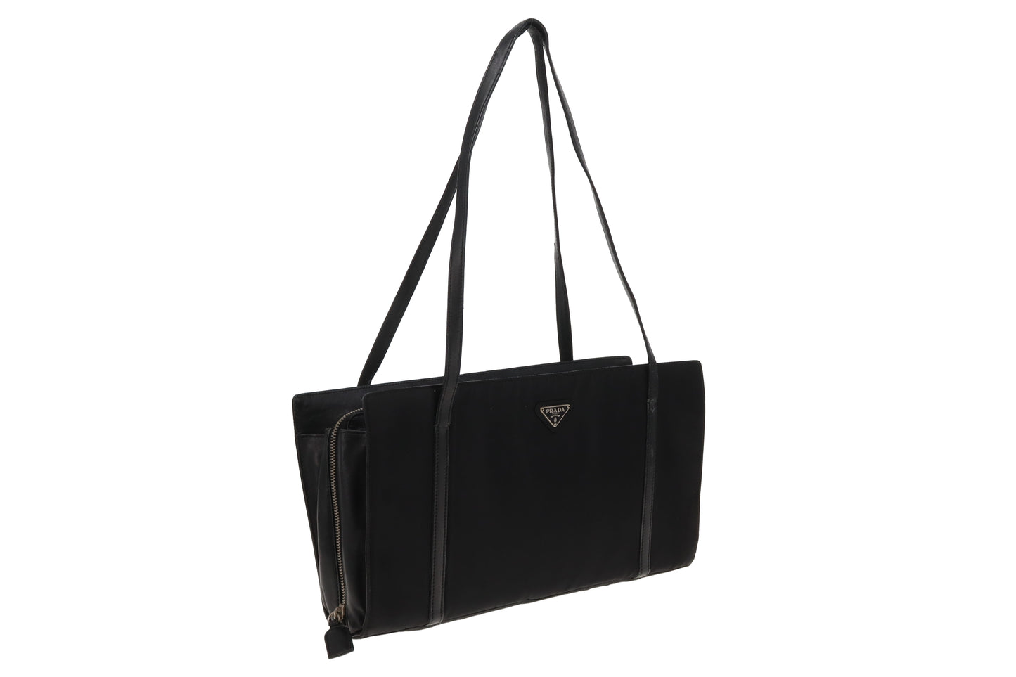 Prada Rectangle Vintage Black Nylon Shoulder Bag