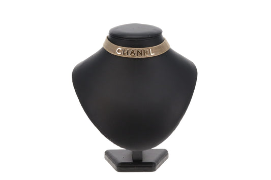 Chanel Logo Gold Tone Mesh Choker 2018