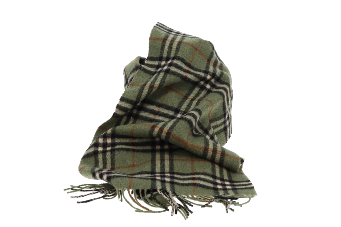 Burberry Scarf Green Classic Check 100% Cashmere