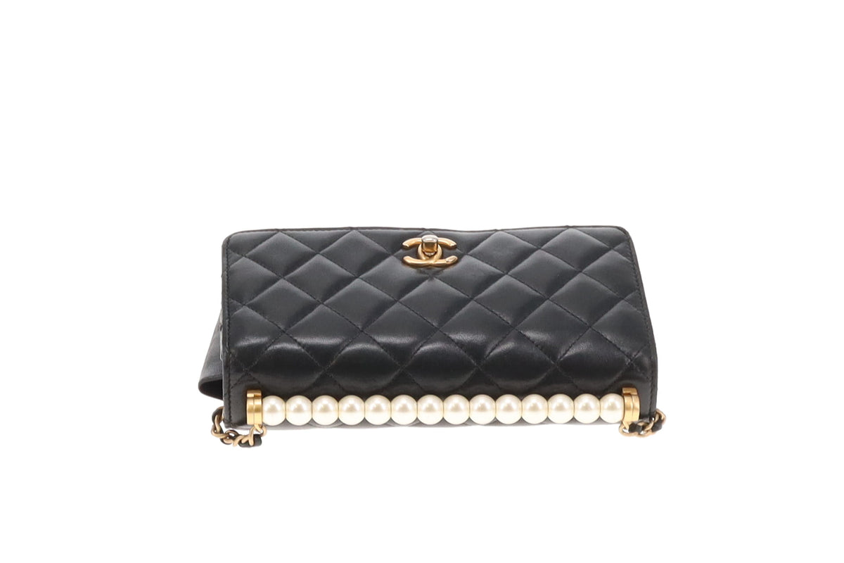 Chanel Chic Pearls Wallet on Chain Black Lambskin