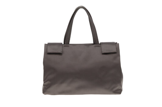 Prada Top Handle Bag Silver Satin