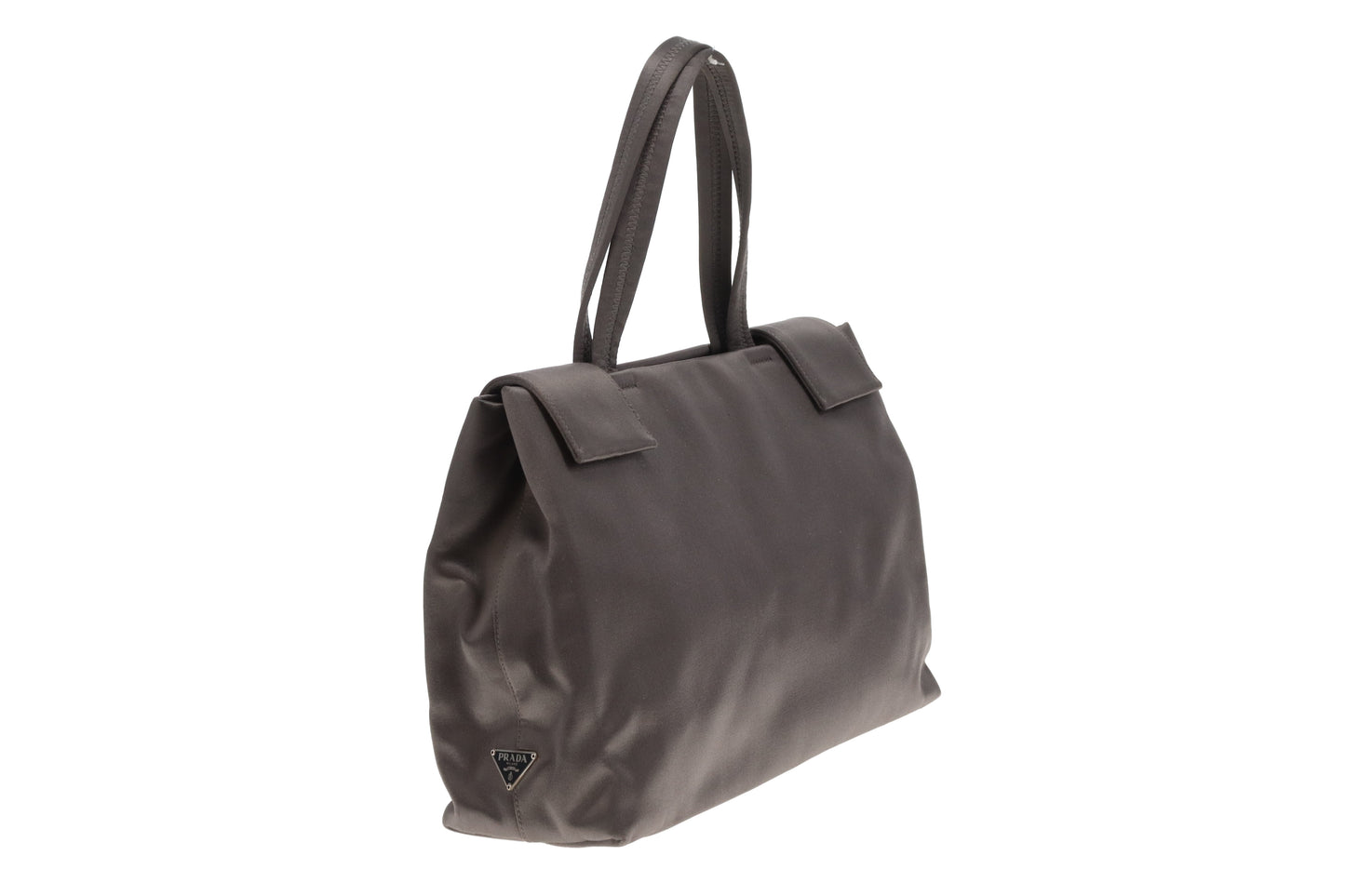 Prada Top Handle Bag Silver Satin
