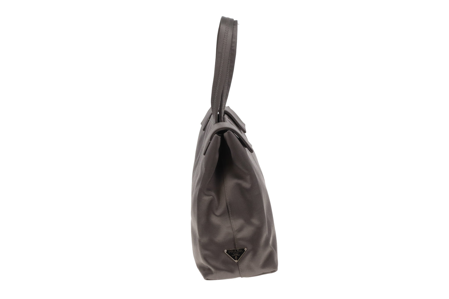 Prada Top Handle Bag Silver Satin