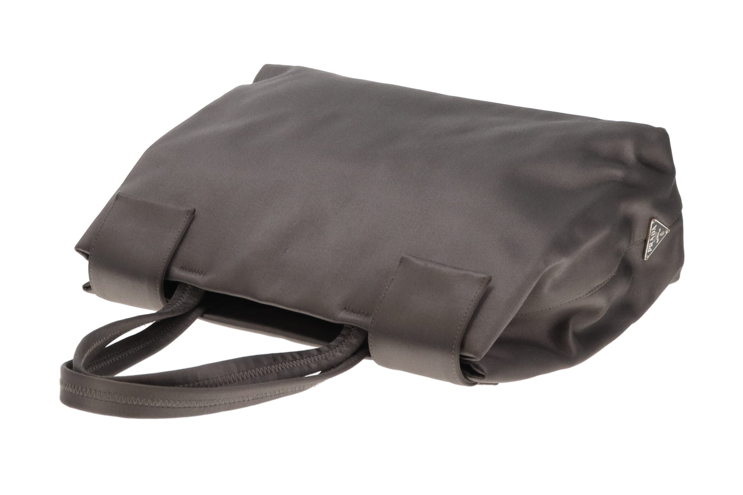 Prada Top Handle Bag Silver Satin