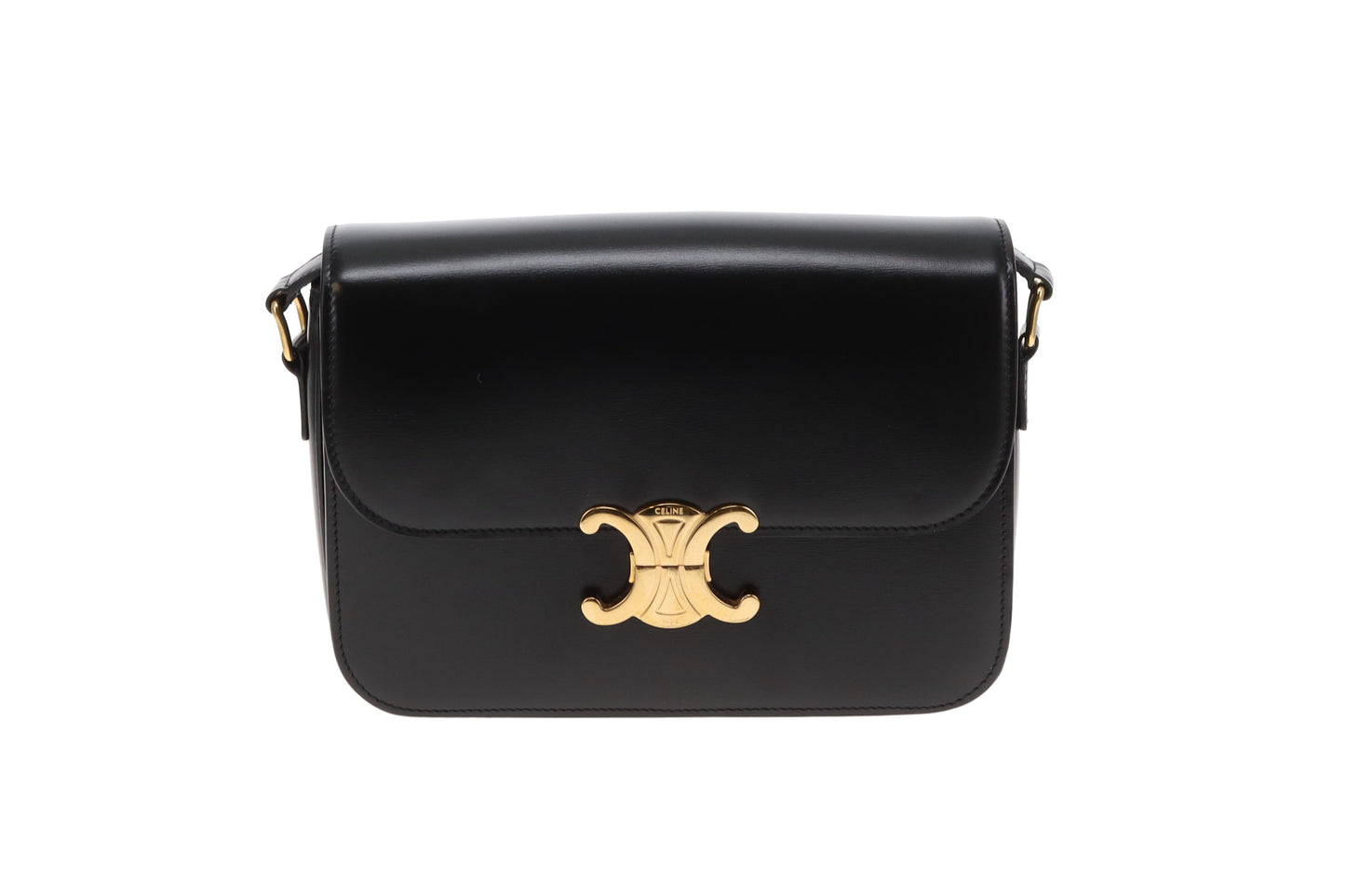 Celine Triomphe Classic Black Smooth Leather GHW
