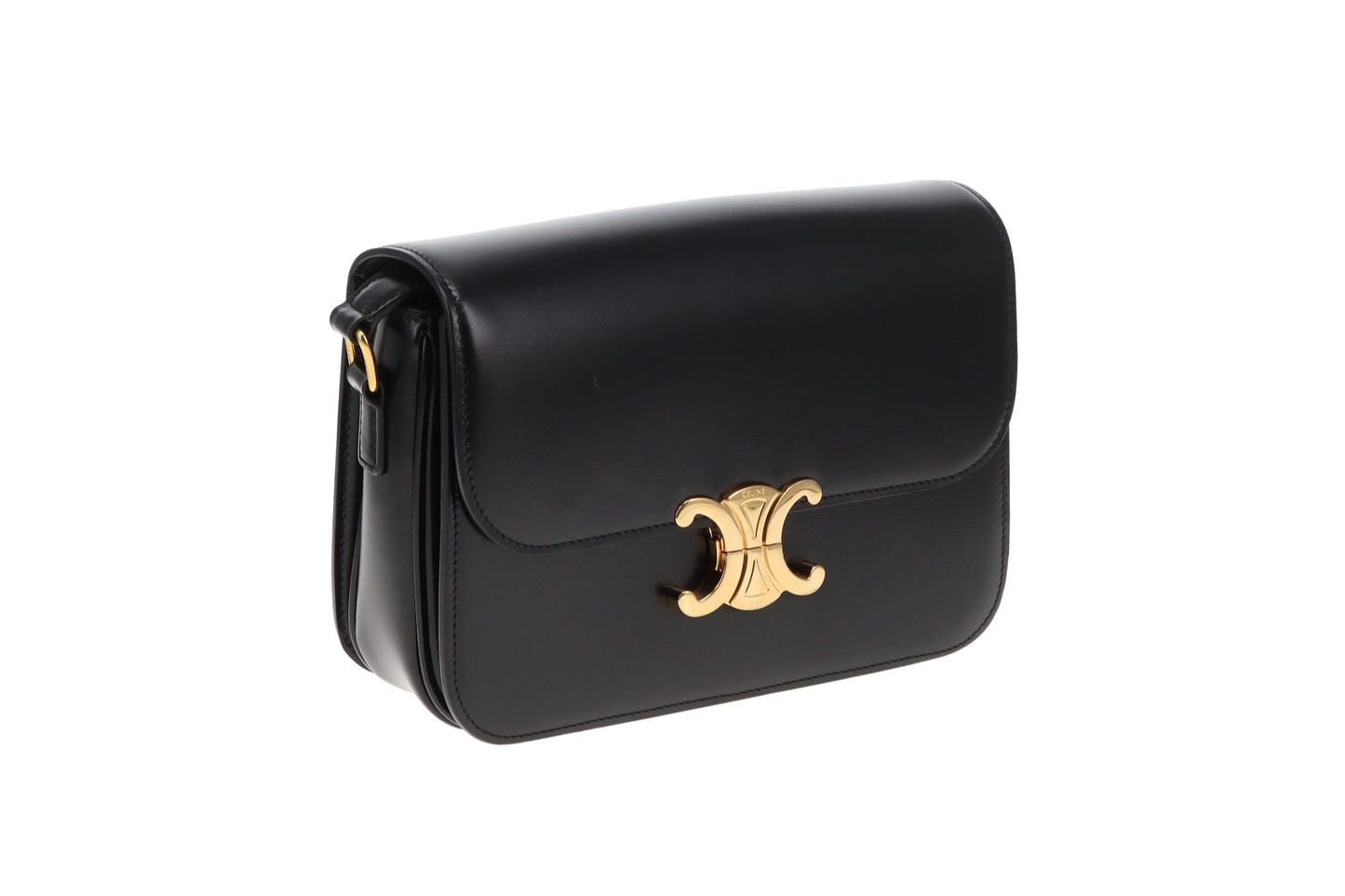 Celine Triomphe Classic Black Smooth Leather GHW