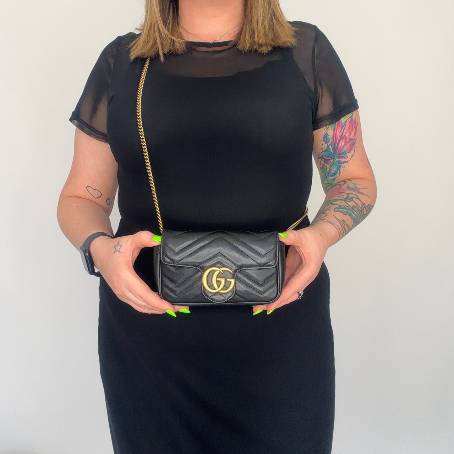 Gucci Marmont Super Mini Black GHW