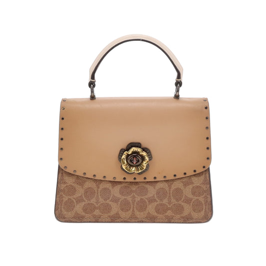 Coach Parker Signature Top Handle Bag With Crossbody Strap