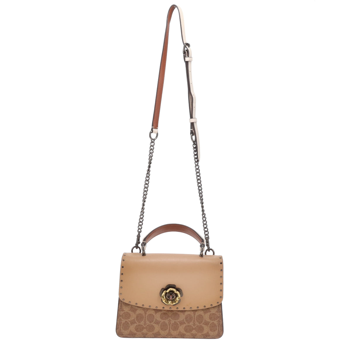 Coach Parker Signature Top Handle Bag With Crossbody Strap