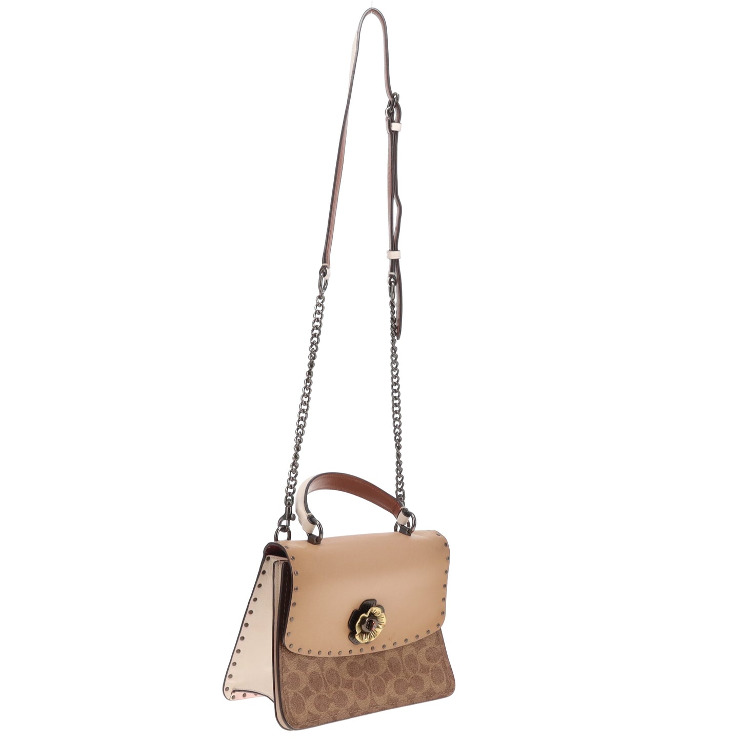 Coach Parker Signature Top Handle Bag With Crossbody Strap