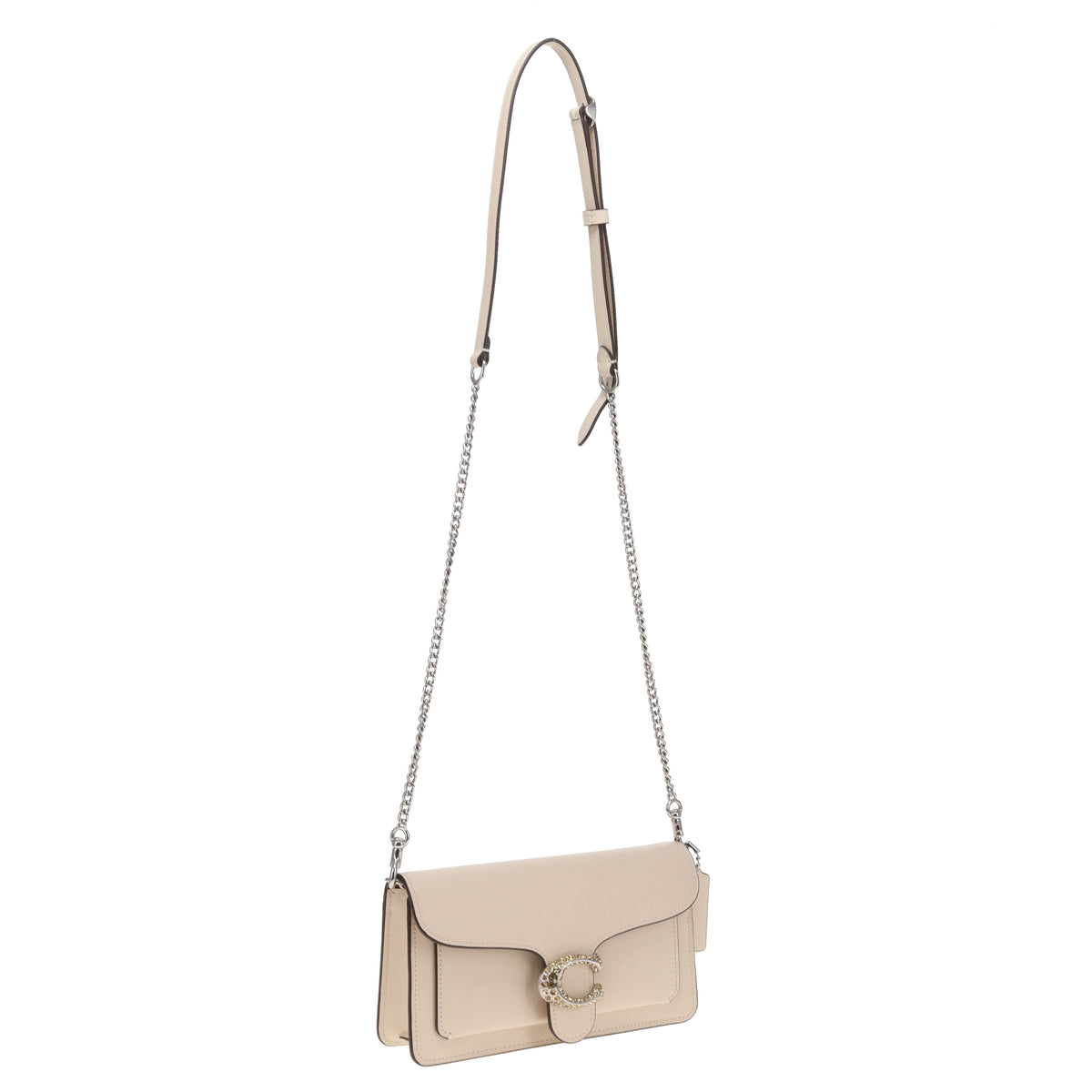 Coach Tabby In Chalk Crossbody With Pave C Logo