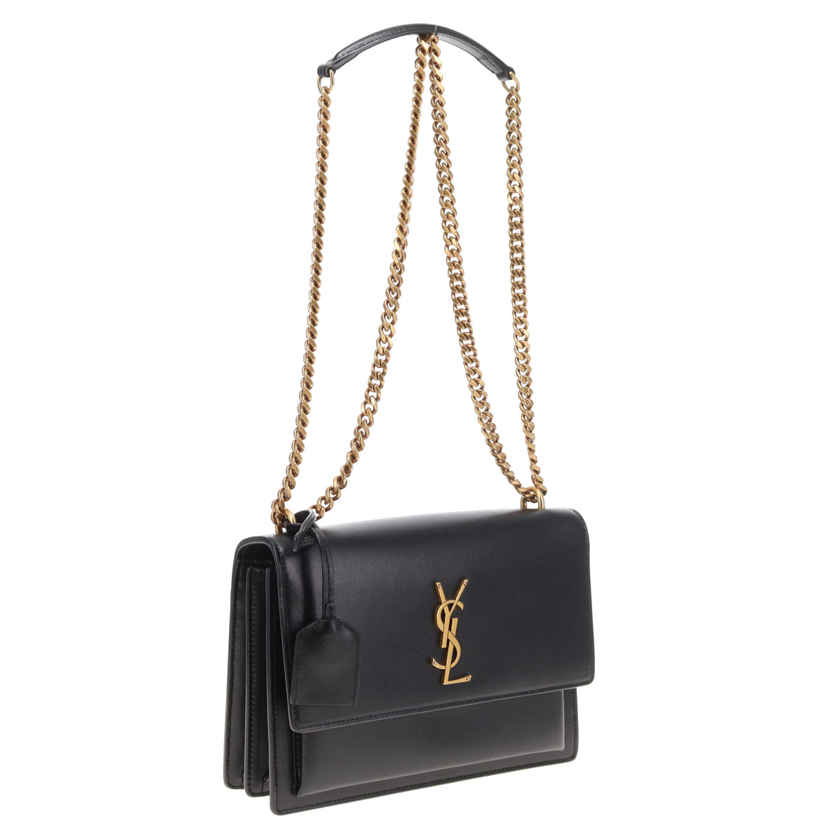 Saint Laurent Sunset Small Black With Antiqued Gold Hardware