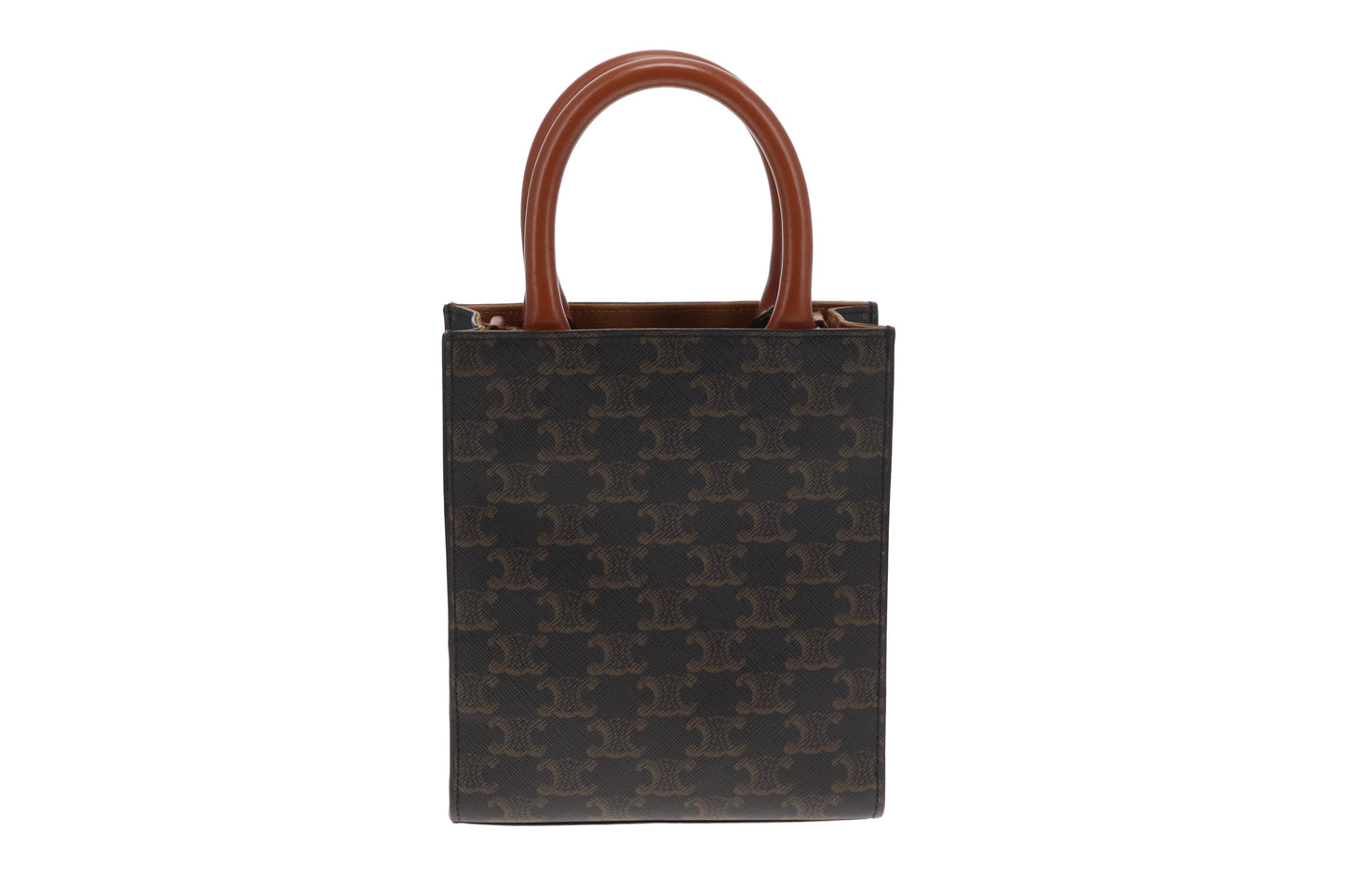 Celine Vertical Cabas Tote Mini Triomphe Canvas and Tan Leather 2021