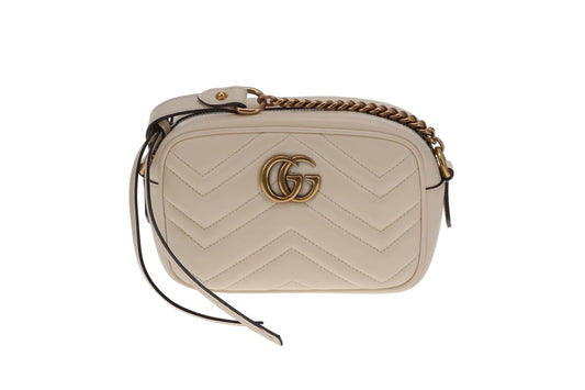 Gucci Marmont Mini Camera Bag Ivory GHW